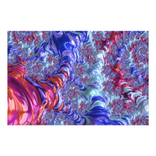 Färgfull tresidig digital Groovy-Abstrakt Fractal Fototryck