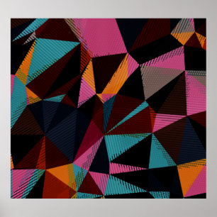 Färgfull trianglar Abstrakt Geometrisk bakgrund. Poster