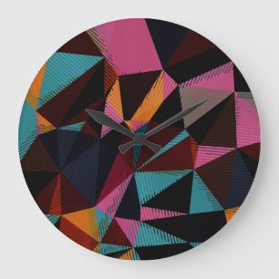 Färgfull trianglar Abstrakt Geometrisk bakgrund. Stor Klocka