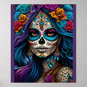 Färgfull tribut: Day of the dead Makeup Artistry Poster