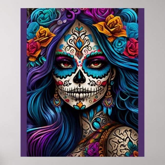 Färgfull tribut: Day of the dead Makeup Artistry Poster (Framsidan)