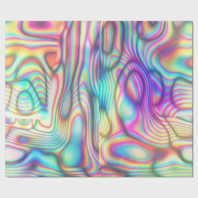 Färgfull Trippy Holo HoloGraph Presentpapper (Seam)