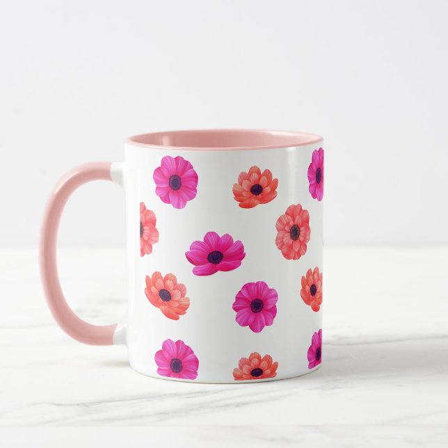 Färgfull Tropical 3D Vår blommor Mönster Mugg (Vänster)