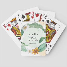 Färgfull Tropical Blommigt Bröllop Casinokort