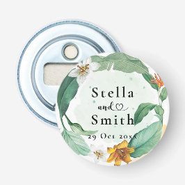 Färgfull Tropical Blommigt Bröllop Flasköppnare