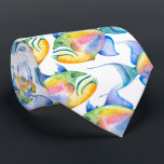 Färgfull Tropical Fish Neck Tie Slips<br><div class="desc">En färglös halshögdhet designad med min ursprungliga vattenfärgsutlösande drottning i färgstarka regnbågshajer. Besök www.zazzle.com/dotellabelle</div>