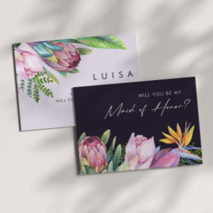 Färgfull Tropical Lila Maid of honor Frieri Inbjudningar