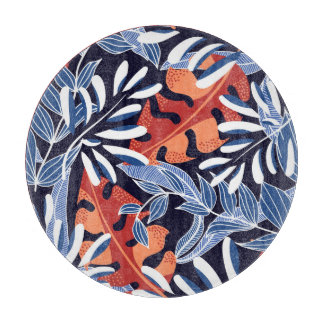 Färgfull Tropical Löv Blue Background