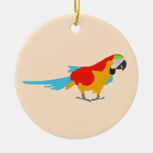Färgfull Tropical Macaw Julgransprydnad Keramik