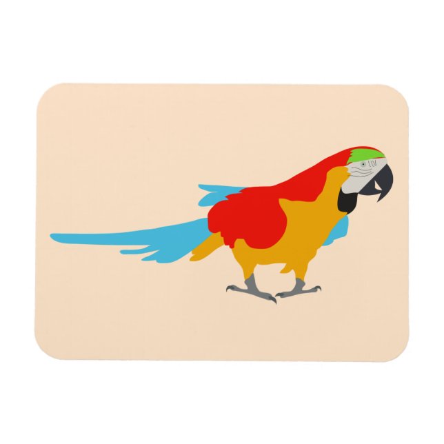 Färgfull Tropical Macaw Magnet (Horisontell)