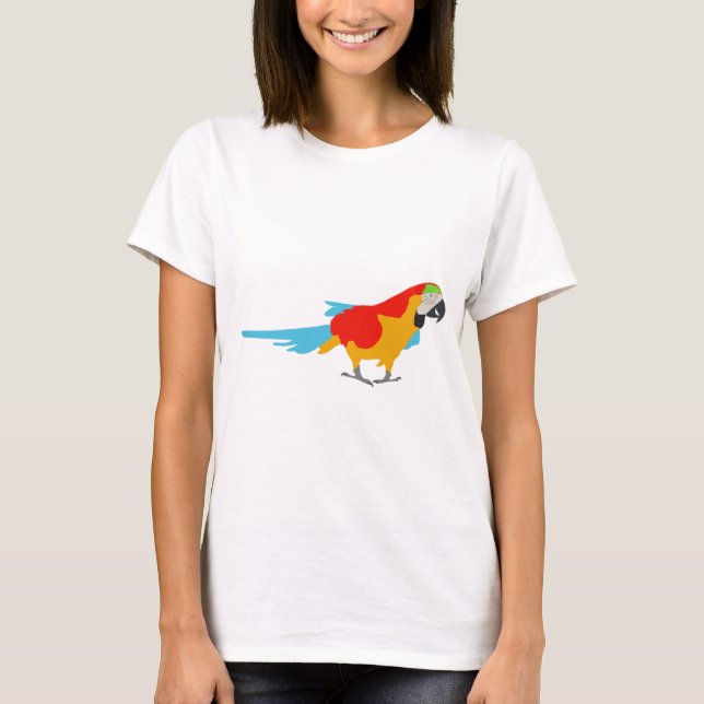 Färgfull Tropical Macaw T Shirt (Framsida)