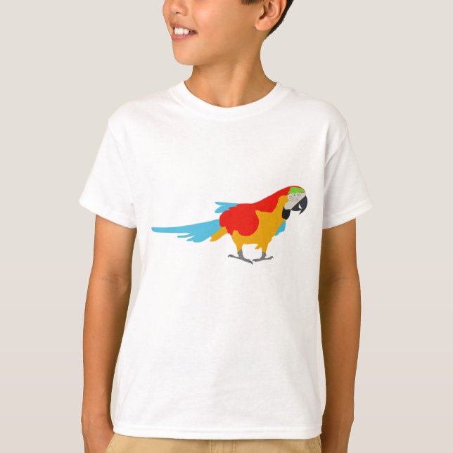 Färgfull Tropical Macaw T Shirt (Framsida)