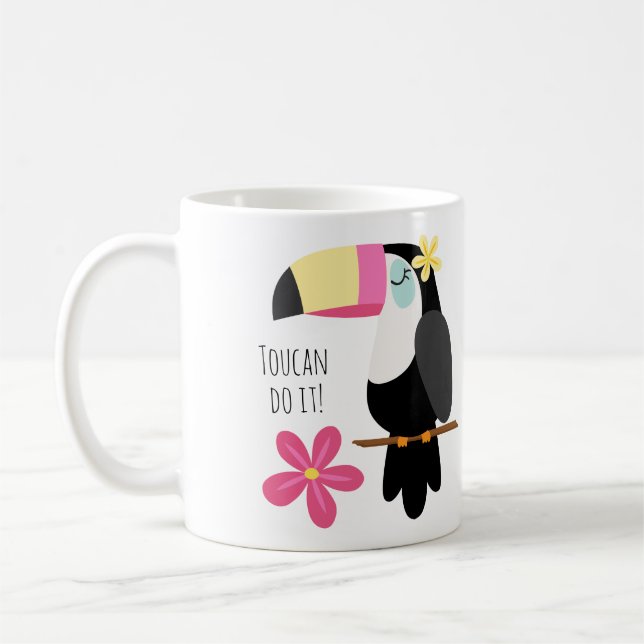 Färgfull Tropical Paradise Toucan Kaffemugg (Vänster)