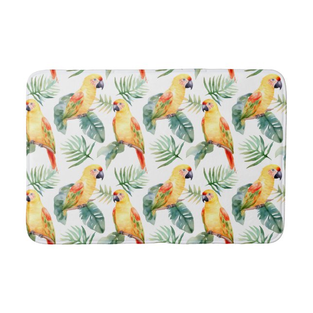 Färgfull Tropical Parrot Bath Mat Badrumsmatta (Framsidan)