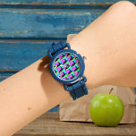 Färgfull Tropical Sea Turtle Armbandsur<br><div class="desc">Dö in i vår "färgstarka tropiska sköldpadda"-design! Njut av ditt utrymme i uppfriskande nyanser av akvblått, lush grönt och lekfull fuchsia, eftersom en stor havssköldpadda tar mittsteget. Den här fantastiska designen är inte bara en visuell fest utan en firande av glädje och kreativitet. Förvandla ditt hem med detta snygga mästerverk...</div>