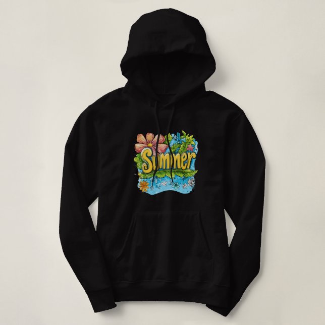 Färgfull Tropical "Summer" Graphic T-Shirt (Design framsida)
