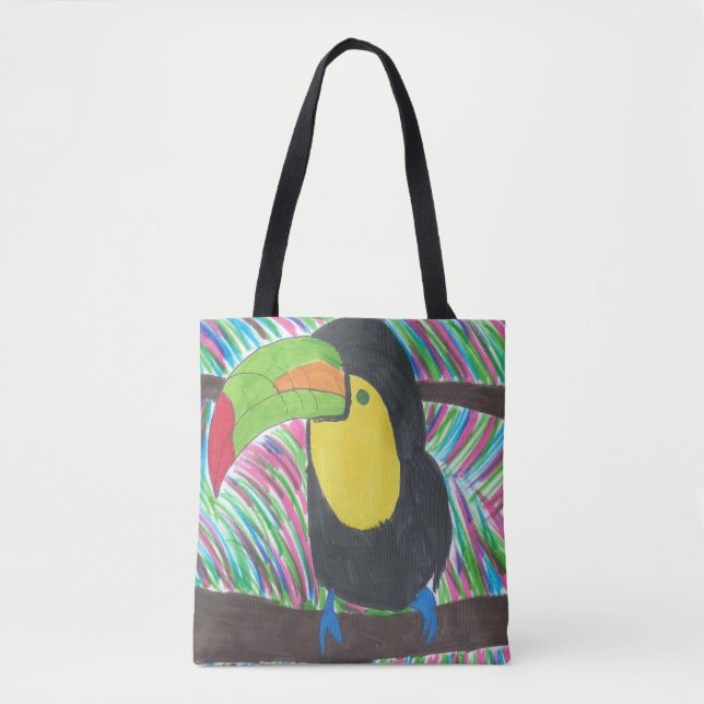Färgfull Tropical Toucan Tote Bag Tygkasse (Framsida)