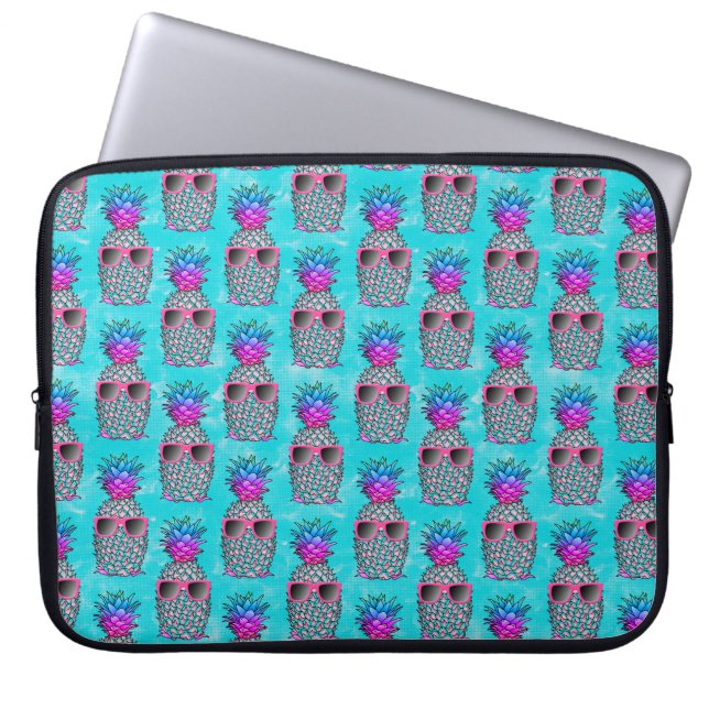 Färgfull tropisk ananas laptop fodral (Framsidan)