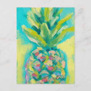 Färgfull tropisk ananas vykort
