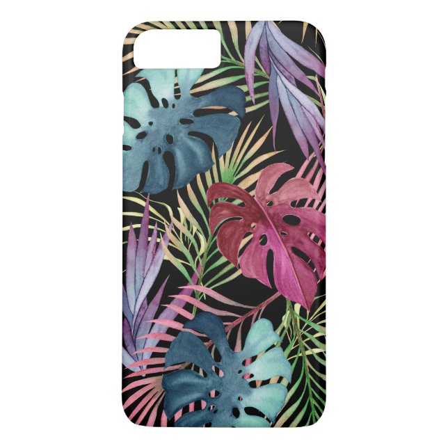 Färgfull tropisk blomma Botaniskt Mönster Case-Mate iPhone Skal (Baksida)