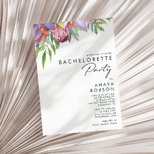 Färgfull tropisk Blommigt Bachelorette Party Inbjudningar