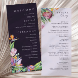 Färgfull tropisk Blommigt | Bröllopsprogram för Li Program