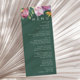 Färgfull tropisk Blommigt | Grönt Bröllop Middag Meny