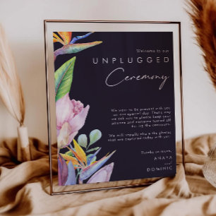 Färgfull tropisk Blommigt Lila utan pluggat keremo Poster