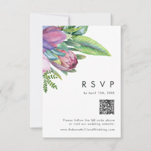Färgfull tropisk Blommigt Peach QR-kod, OSA kort