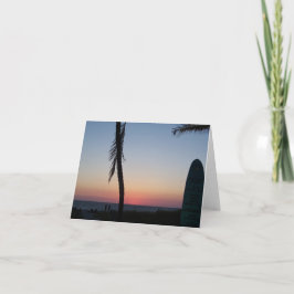 Färgfull tropisk solnedgång på blindnotecard kort