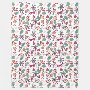 Färgfull tropisk strandsemester, temat mönster fleecefilt