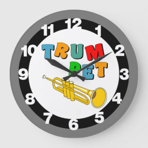 Färgfull trumpet stor klocka