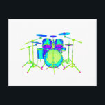 Färgfull trumsats vykort<br><div class="desc">Artwork by: Brady Arnold.</div>