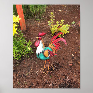 Färgfull Tupp i Garden Poster