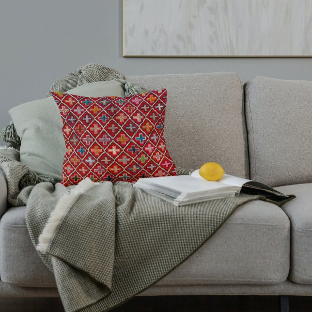 Färgfull turkisk matta Matta Antique Kilim Kudde (Skapare uppladdad)