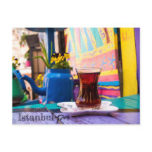 Färgfull turkisk tea i Istanbul, Turkiet