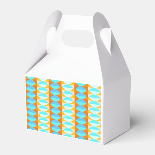 Färgfull turkos Blue Orange Gult Mönster Presentaskar (Framsidan Sidan)