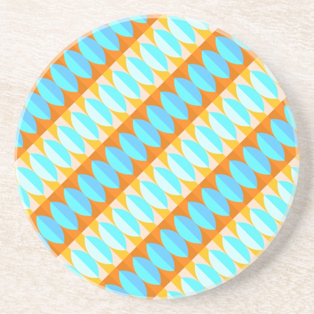 Färgfull turkos Blue Orange Gult Mönster Underlägg (Framsidan)