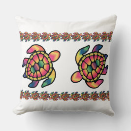 Färgfull Turtledye: en brant sköldpadda i Tie Dye Kudde