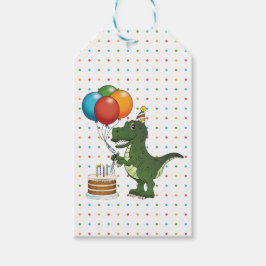 Färgfull Tyrannosaurus Rex T-rex Dinosaur Birthday Presentetikett