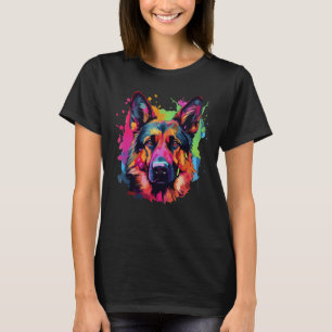 Färgfull tysk herde t shirt