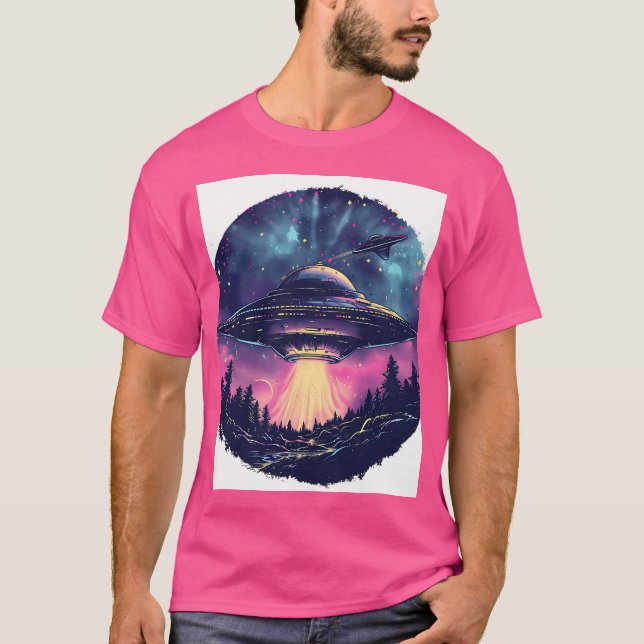 Färgfull Ufo T Shirt (Framsida)
