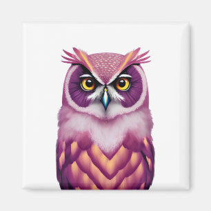 Färgfull Uggla Bird Artwork Magnet