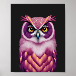 Färgfull Uggla Bird Artwork Poster