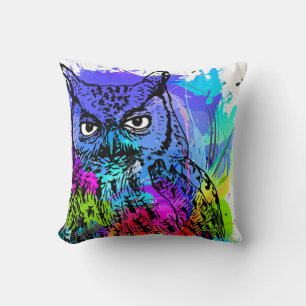 Färgfull Uggla Pillow Kudde