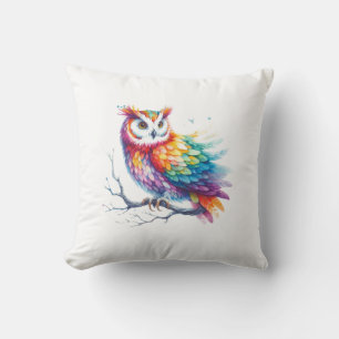 Färgfull Uggla Pillow Kudde