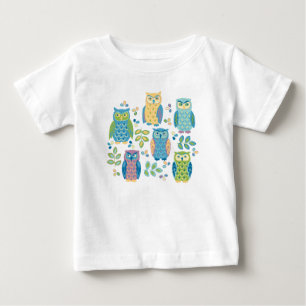 Färgfull Uggla Småbarn T-Shirt