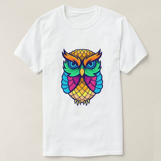 Färgfull Uggla T Shirt (Colorful Owl illustration!)