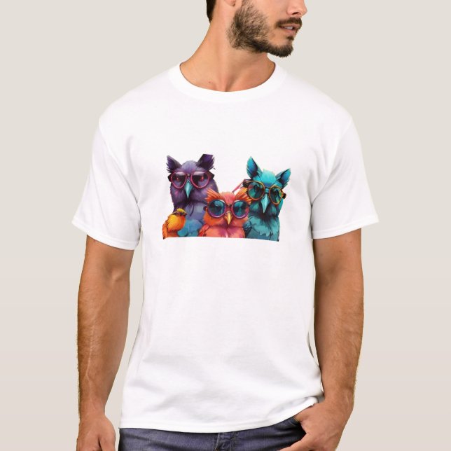 Färgfull uggla T-Shirt (Framsida)