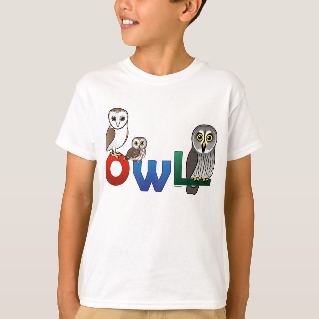 Färgfull Uggla Tee Shirt (Framsida)